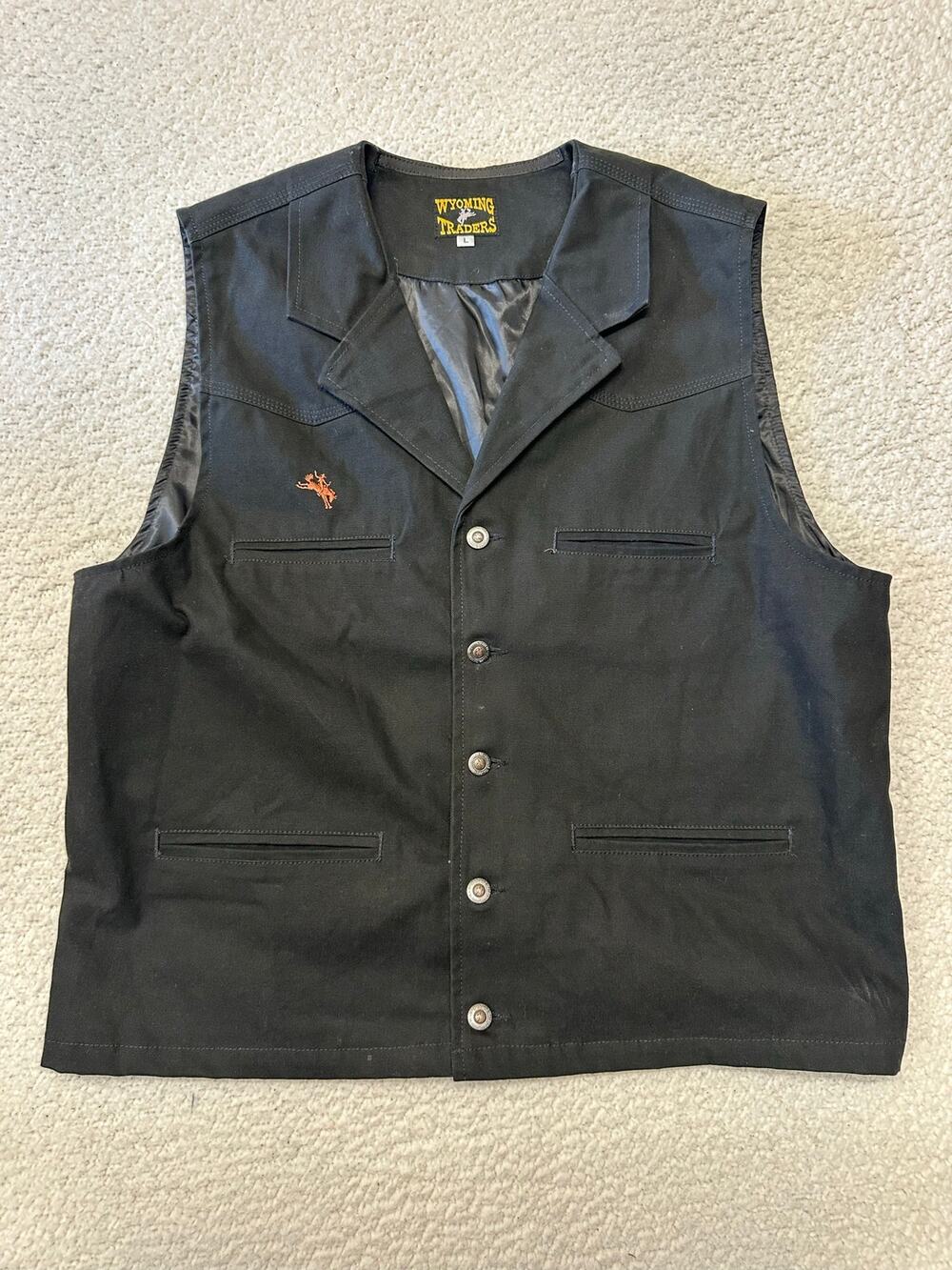 Wyoming Traders Mens Bronco Western Canvas Vest Large